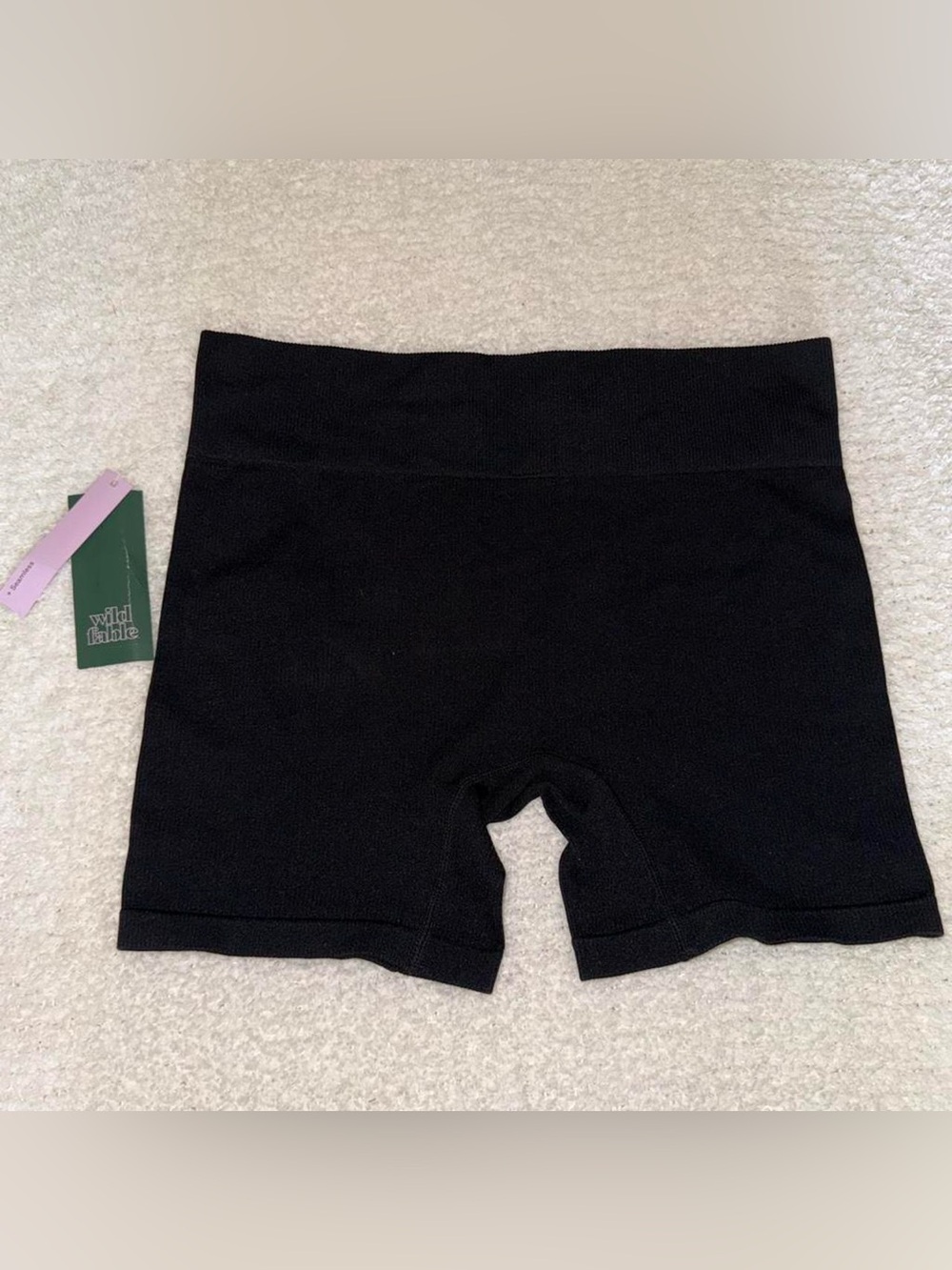 wild fable Black High-Waist Seamless Bike Shorts